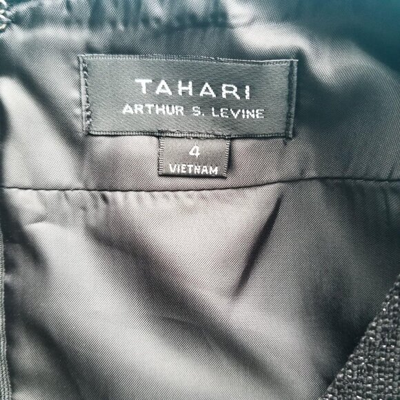 Tahari Arthur S. Levine Black Sleeveless Sheath Dress Size 4 Polyester Blend Wom - Picture 4 of 5